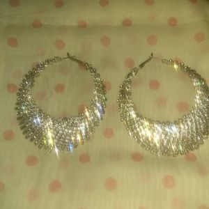 Silver Fashionable Pierced Earrings